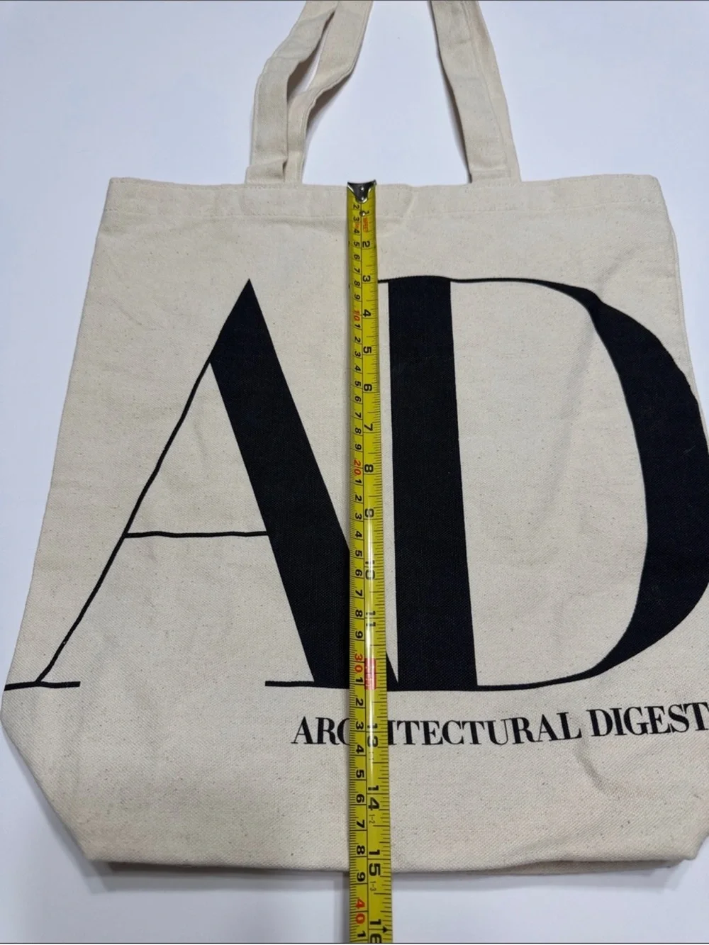 Architectural Digest Cream Canvas Tote Bag